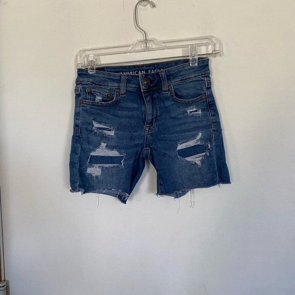 American Eagle Outfitters Pants - American eagle next level stretch 00 denim cut off shorts